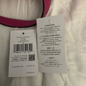 Hot pink Kate Spate Backpack. Never used,removed from plastic. Christmas gift.